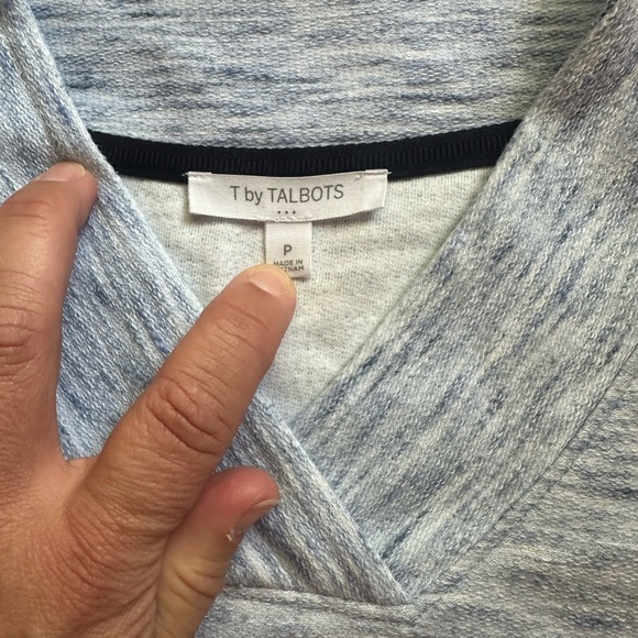 T by Talbots Heather Blue Gray Knit Dress | Size Petite P - Picture 4 of 5